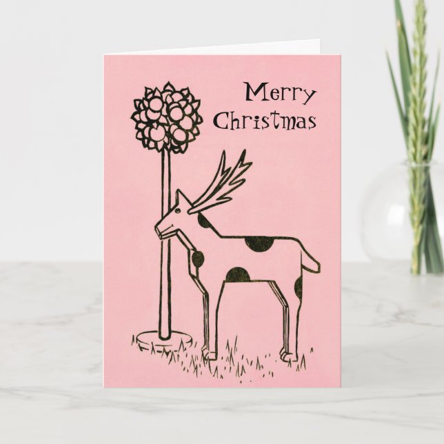 Navidad rosado cosquilleado del vintage del ~ del (Anverso)