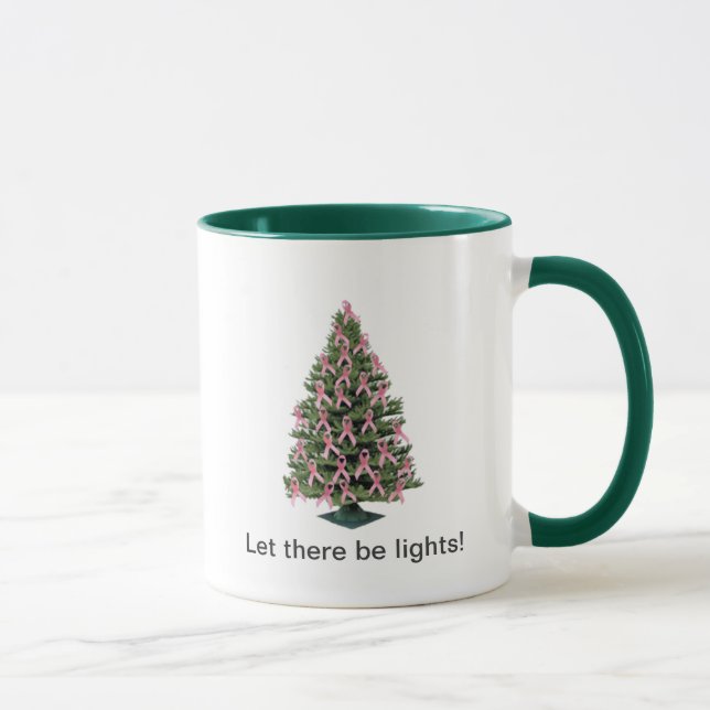 Navidad rosado de la cinta -- taza (Derecha)