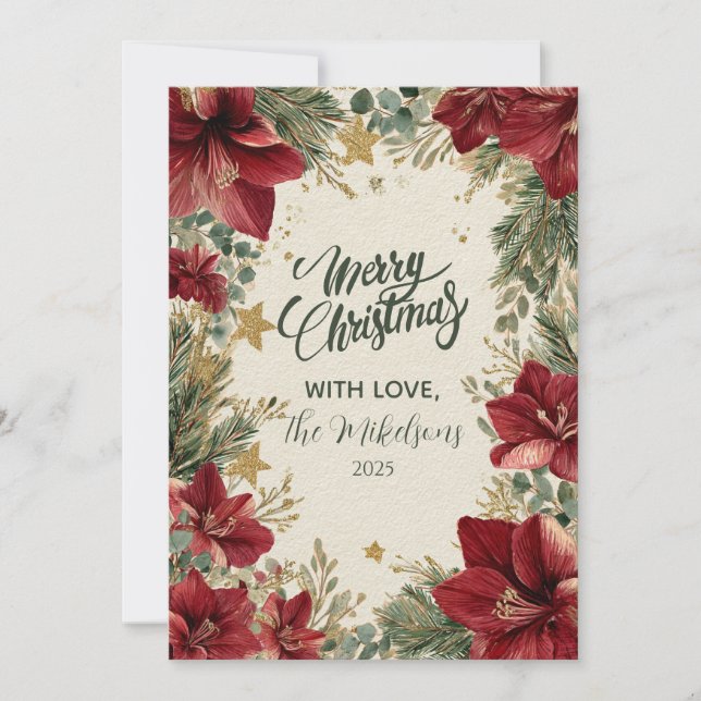 Navidad Rústica Amaryllis (Anverso)