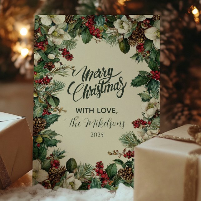 Navidad Rústica de Bayas de Siempreverde (Subido por el creador)