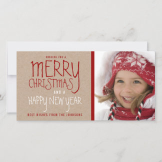 NAVIDAD RÚSTICA DE MERRY | TARJETA DE FOTOGRAFÍA D