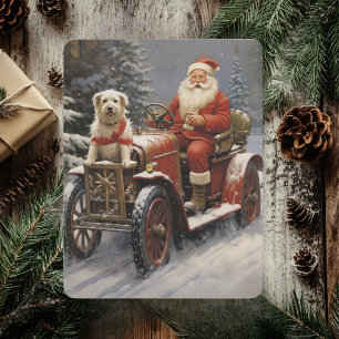 Navidad Rústica Feliz Con Clausula Santa Con Perro