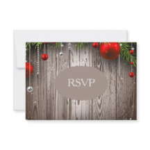 Navidad rústico que casa la invitación RSVP