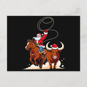 Navidad Santa Vaquero Lazo Toros Rodeo