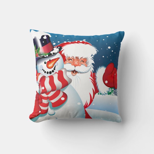 Navidad Santa y almohada del muñeco de nieve (Anverso)