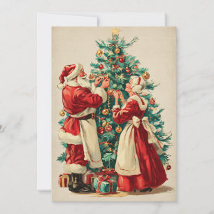 Navidad Sr y Sra Claus Retro Vintage Simple