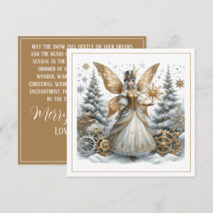 Navidad Steampunk – Hada Dorada en Bosque Nevado