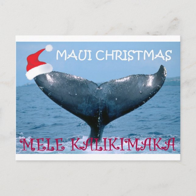 NAVIDAD TARJETA DE MAUI DE LA COLA DE LA BALLENA (Anverso)
