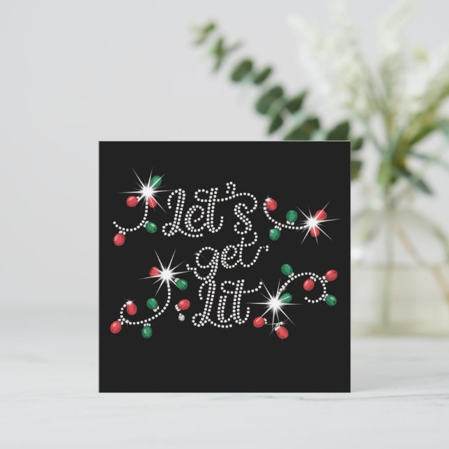 Navidad Vamos a Encender Rhinestone Mega Brillo  (Anverso de pie)