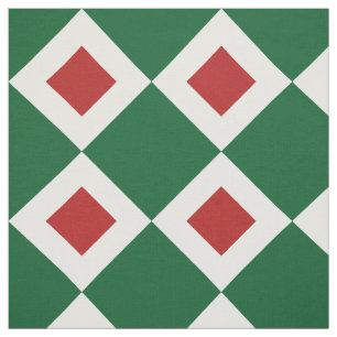 Navidad verde, blanco, tela roja del modelo del