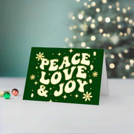 Navidad Verde Retro Groovy Paz Amor Alegría