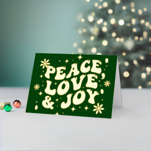 Navidad Verde Retro Groovy Paz Amor Alegría