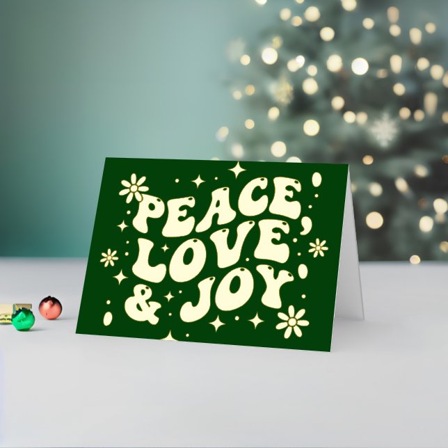 Navidad Verde Retro Groovy Paz Amor Alegría (Vacaciones in situ 2)