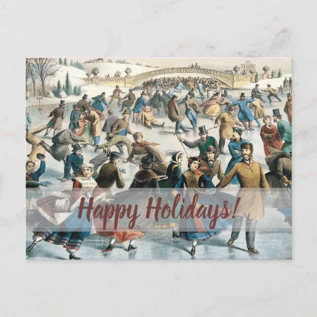 Navidad Victoriana Central Park Currier & Ives (Anverso)