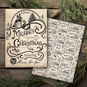 Navidad victoriana negra única vintage