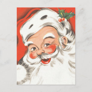 Navidad Vintage, alegre Papá Noel con sonrisa