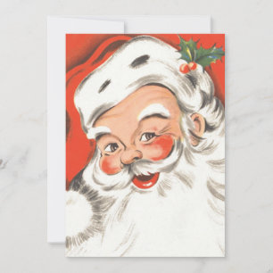 Navidad Vintage, alegre Papá Noel con sonrisa
