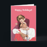 Navidad vintage, amor retro y romance<br><div class="desc">El don del amor. El don de la paz. El don de la felicidad. Que todos estos sean tuyos a los Navidades. Fácil de personalizar de esta tarjeta de Navidades para personalizar con su propio mensaje de vacaciones, o simplemente añadir sus nombres. El amor al ilustracion vintage y el diseño...</div>