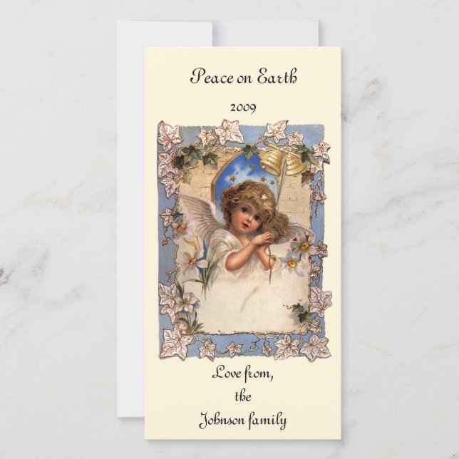 Navidad vintage, Ángel victoriano con campanas de  (Anverso)