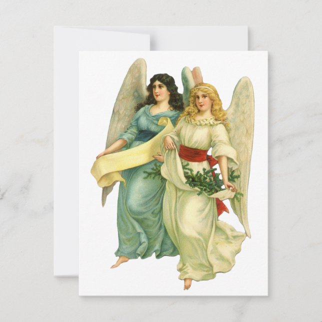 Navidad vintage, ángeles victorianos angélicos (Anverso)