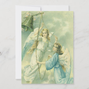 Navidad vintage, ángeles victorianos con una Campa