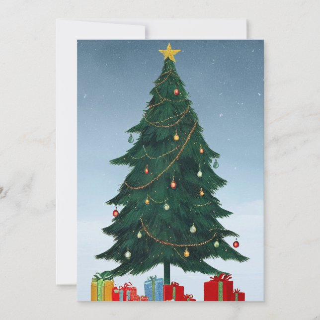 Navidad vintage: Árbol clásico y regalos (Anverso)