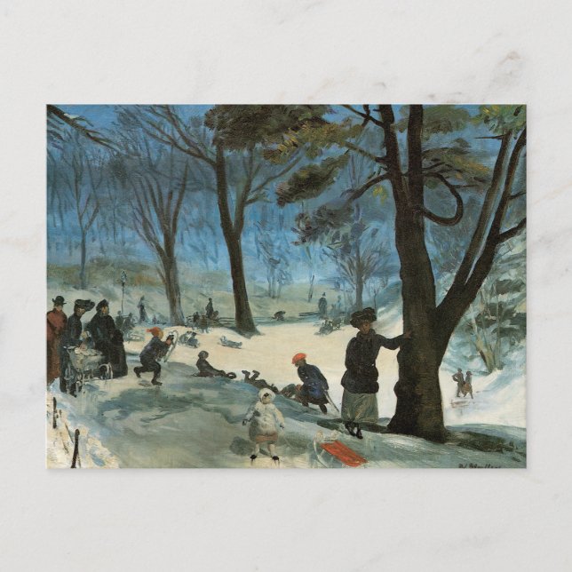 Navidad Vintage, Central Park en Invierno Glackens (Anverso)