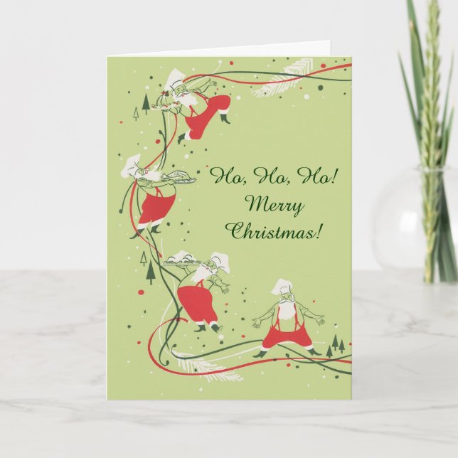 Navidad vintage, chef de Santa Claus con cena (Anverso)