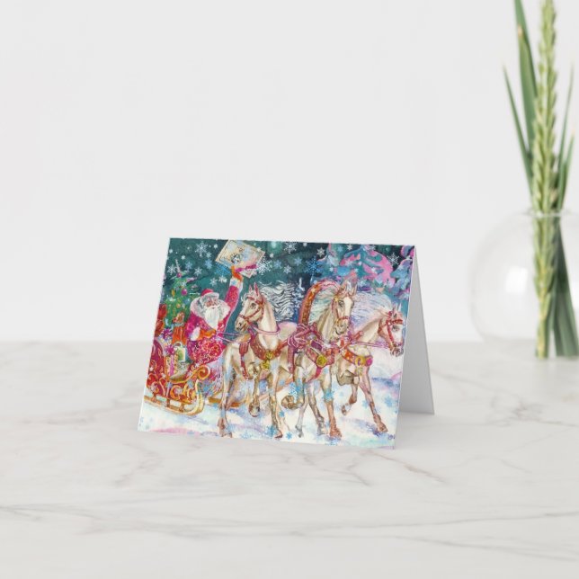 Navidad Vintage con Santa y Caballos (Anverso)