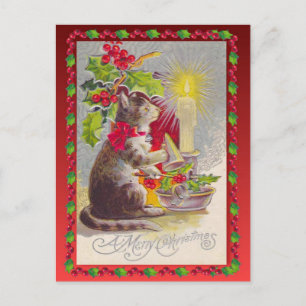 Navidad vintage, gato Navidad