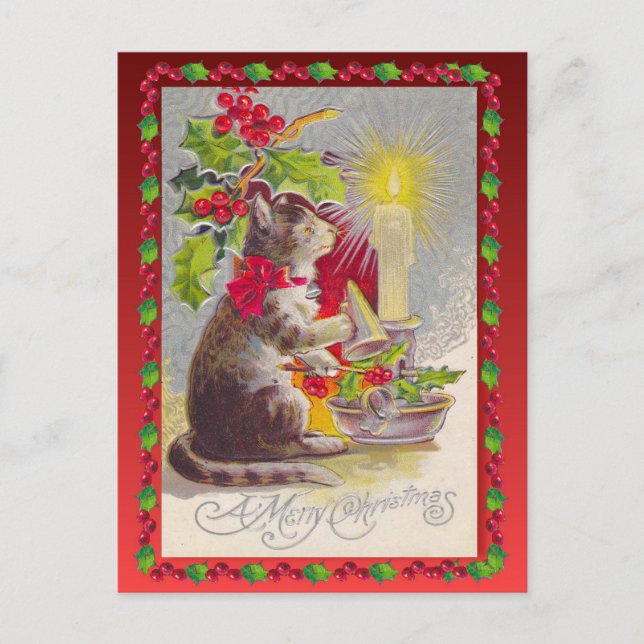 Navidad vintage, gato Navidad (Anverso)