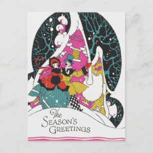 Navidad Vintage, Gente de Pueblo Victoriano Elegan