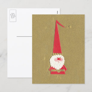 Navidad Vintage, Gnomo adorable de Santa Claus sob