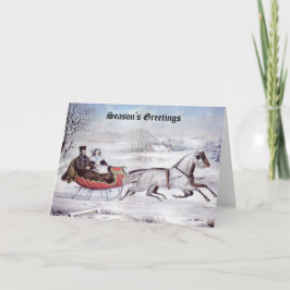 Navidad Vintage, Invierno Camino, Caballo Sleigh