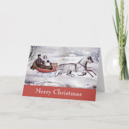 Navidad Vintage, Invierno Camino, Caballo Sleigh
