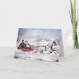 Navidad Vintage, Invierno Camino, Caballo Sleigh