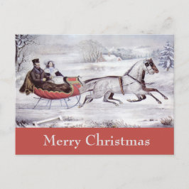 Navidad Vintage, Invierno Camino, Caballo Sleigh