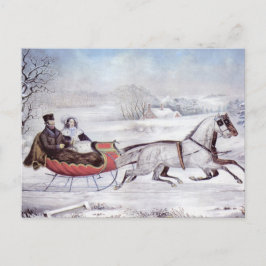 Navidad Vintage, Invierno Camino, Caballo Sleigh