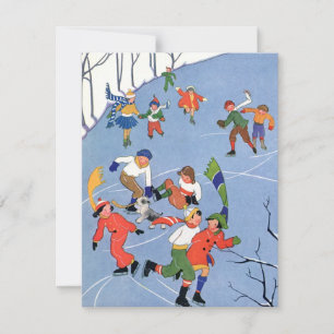 Navidad vintage, Invitación al patinaje sobre hiel
