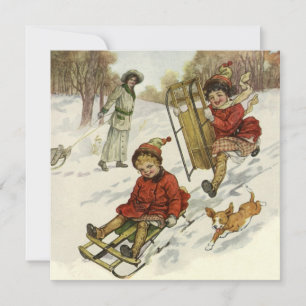 Navidad Vintage, Invitación Victoriana para Niños