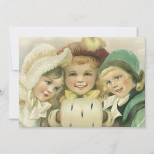 Navidad Vintage, Invitación Victoriana para Niños