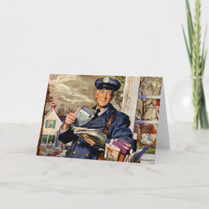 Navidad vintage, Mailman entrega cartas de correo