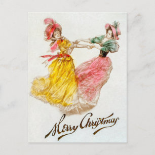 Navidad Vintage Mujeres Bailando (1900) Fiesta