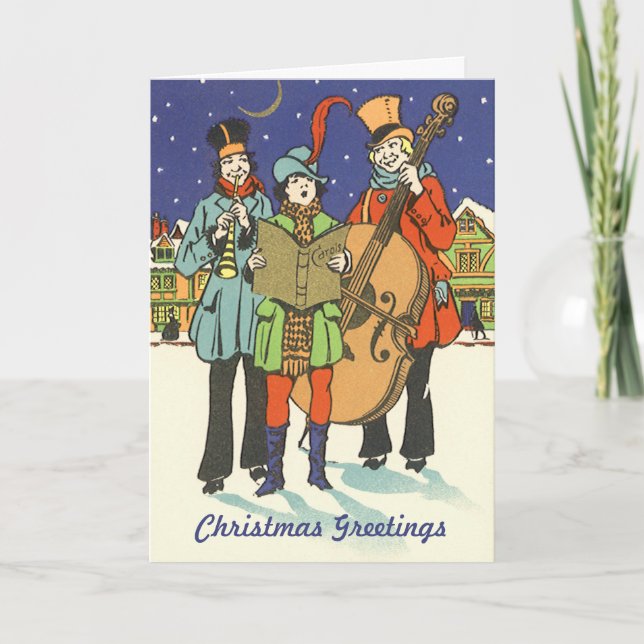 Navidad vintage, músicos con música (Anverso)