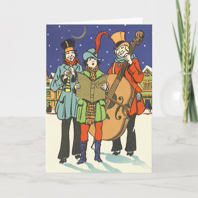 Navidad vintage, músicos con música (Anverso)
