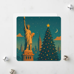 Navidad Vintage Nueva York - Estatua de la Liberta
