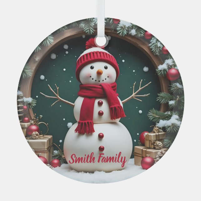 Navidad vintage - Ornamento del Círculo de Vidrio (Anverso)