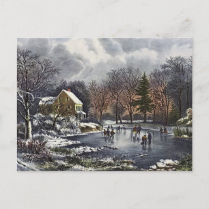 Navidad Vintage, Patinadores de Invierno Temprano