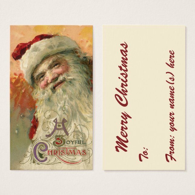 Navidad vintage, retrato de Santa Claus victoriano (Anverso y reverso)