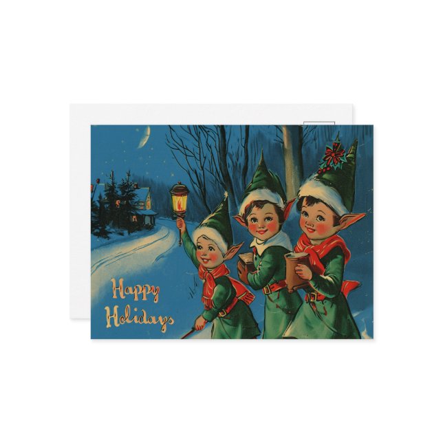 Navidad Vintage Retro: Felices Elfos (Anverso/Reverso In Situ)